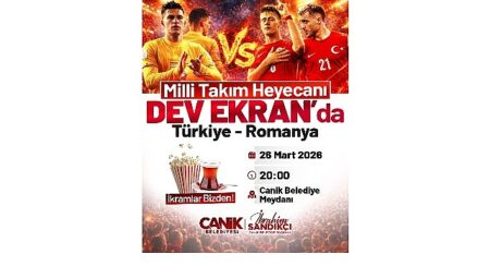 Canik’te Milli Maç Coşkusu Dev Ekranda Yaşanacak