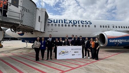 Milas-Bodrum Havalimanı sezonun ilk dış hat uçuşunu karşıladı